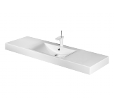 PAA akmens masas simetriska izlietne Long Step 1500 baltā krāsā ar Pure Vida maisītāju