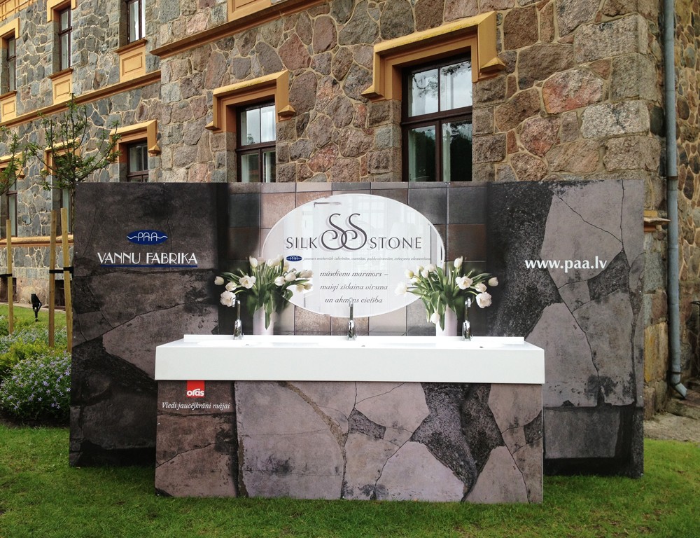 PAA exhibits washbasins in the new material SILKSTONE at Opera festival in Sigulda PAA exhibits washbasins in the new material SILKSTONE at Opera festival in Sigulda